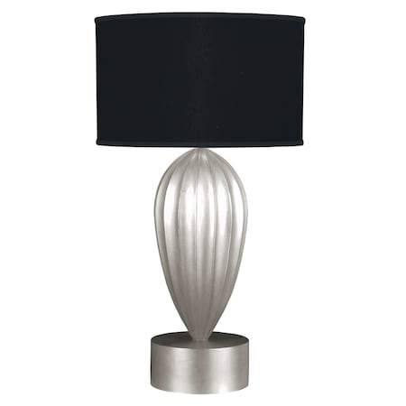 Fine Art Lamps Allegretto Table Lamp, 1-Light, Silver Leaf, Black Fabric Shade, 33"H (793110-SF42 NK11) 793110-SF42